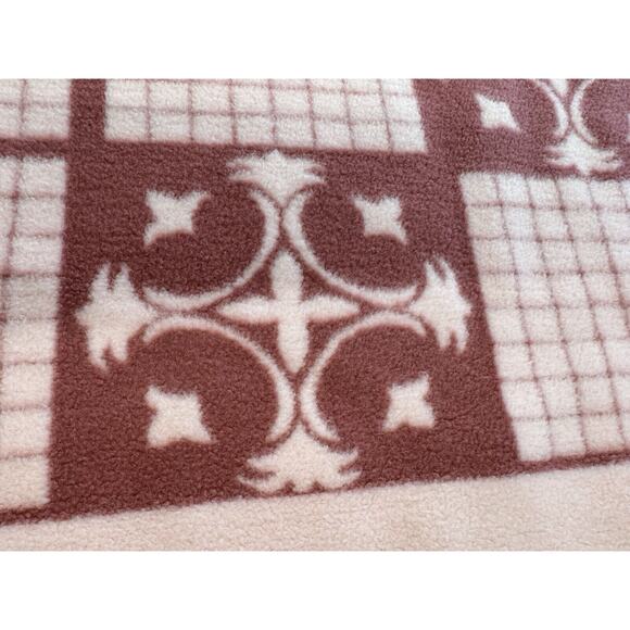 STUNNING PINK BLANKET! Korean-Japan Synthetic Fiber REVERSABLE,76" x 68",Vintage - Picture 3 of 11